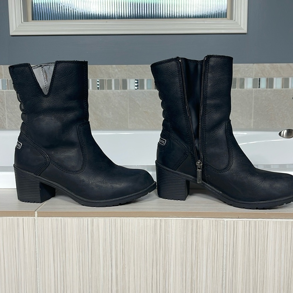 Harley Davidson riding leather ankle boots-water proof